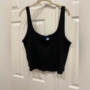 New! Old navy ultra crop ribbed tank black jack size 3X